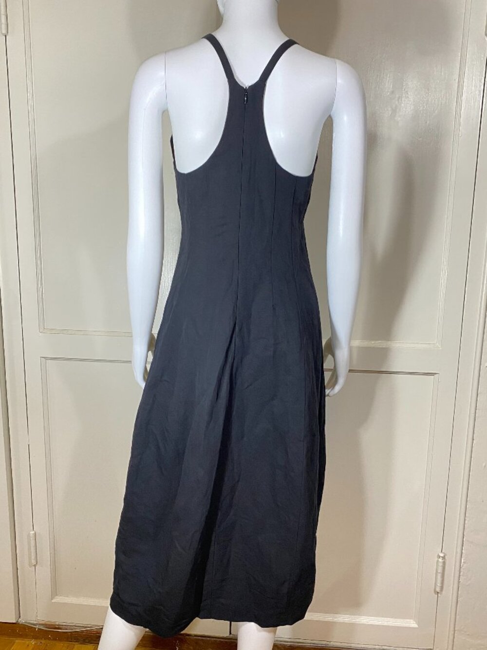 MASSIMO DUTTI Black Linen Blend Halter Midi A-Line Dress EUR 36, US 4 (or $180) - Picture 3 of 12